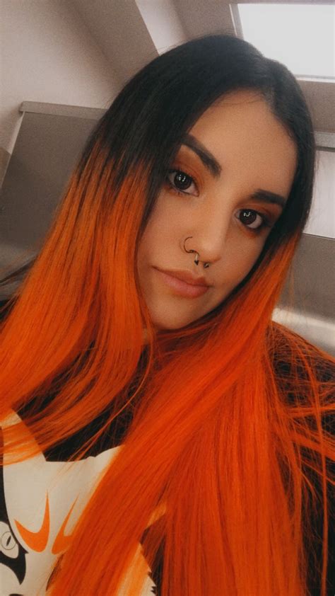 orange  black hair roots hair hair beauty dyed hair