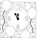 Coloring Year Countdown Pages Balloons Clock sketch template