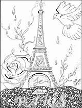 Paris Coloring Pages Printable France Drawing Adult Cute Getdrawings Book Color Books Sheets Getcolorings Kids Peace Choose Board sketch template