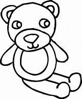 Coloring Bear Teddy Toy Clip Sweetclipart sketch template