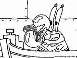 Spongebob Cangrejo Mewarnai Squarepants Sirigueijo Esponja Jornal Lendo Krabs Crab Colorir Imagenes Munch Scream Tudodesenhos Sukses sketch template
