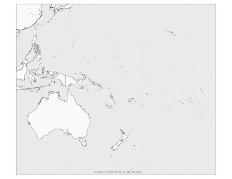 australia  oceania map coloring page