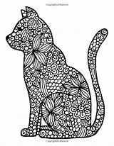 Coloring Pages Mandala Cat Animal Adults Adult Intricate Printable Zentangle Cats Color Vector Book Animals Stress Drawing Getcolorings Mandalas Coloriage sketch template