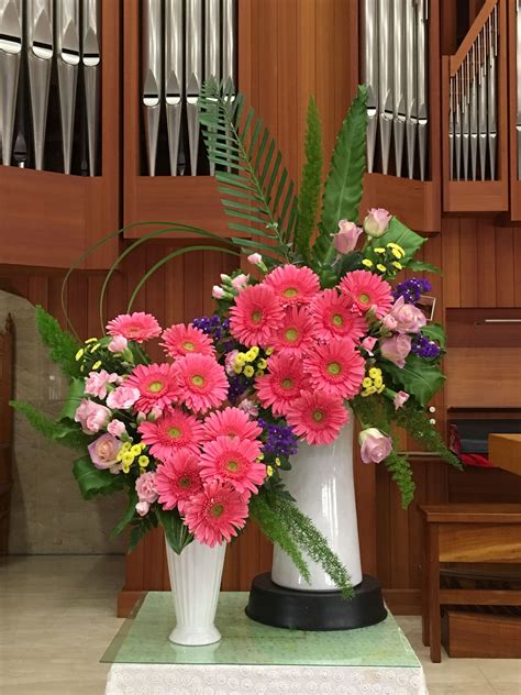 pin on church flower arrangement
