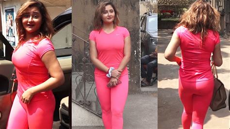 Rashami Desai In Very Hot Avtar Arrived In Pink Tight Gym Outfit
