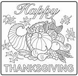 Coloring Harvest Thanksgiving Cornucopia Adult Pages Adults Simple Drawing Kids sketch template