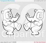 Dancing Grateful Dead Pages Bears Coloring Costumes Bear Kids Outlined Clipart Vector Cartoon Template sketch template