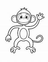 Monkey Coloring Pages Printable Preschoolers sketch template
