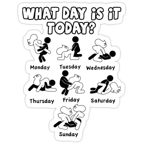 What Day Is It Naughty Position For Each Day Stickers By Ozone
