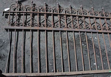 antique ornate wrought iron  ft section fence olde good