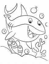 Baby Coloring Pages Shark Printable Color Sheets Print Getcolorings Simple sketch template