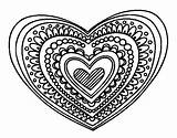 Mandala Heart Coloring Para Colorear Corazon Mandalas Dibujos Dibujo Book sketch template