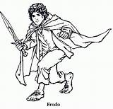 Hobbit Frodo Baggins Colorir Gandalf sketch template