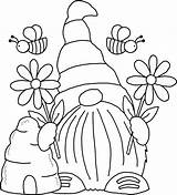 Clip Gnome Line Gnomes Easter Magical Categories sketch template
