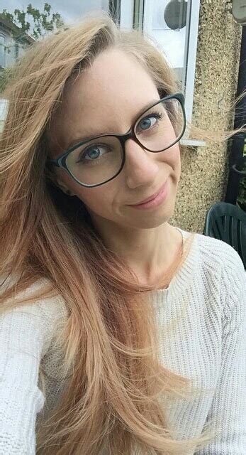 cute geeky preppy blonde girl with glasses a photo on