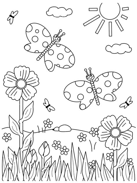 weather coloring pages  kids spring coloring pages flower
