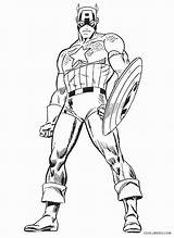 Captain America Coloring Pages Printable Kids Superhero Choose Board Marvel sketch template