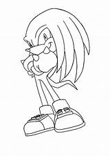 Echidna Knuckles Coloring Pages Drawing Getcolorings Getdrawings Printable sketch template
