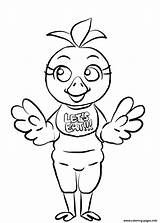 Coloring Fnaf Pages Chica Printable Color Print sketch template