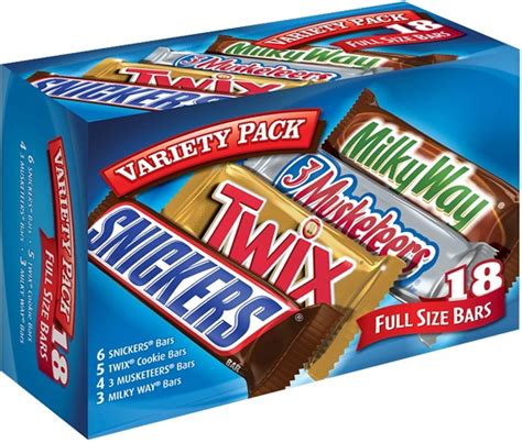 mandm s variety pack chocolate candy singles size 18 count box 8 55 with subscribe and save reg