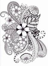 Doodle Zentangle Zen Drawings Doodles Patterns Easy Tangle Coloring Flowers Zentangles Dibujos Pages Drawing Micron Pens Use If Adult March sketch template