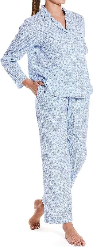 amazoncouk ladies white cotton pyjamas