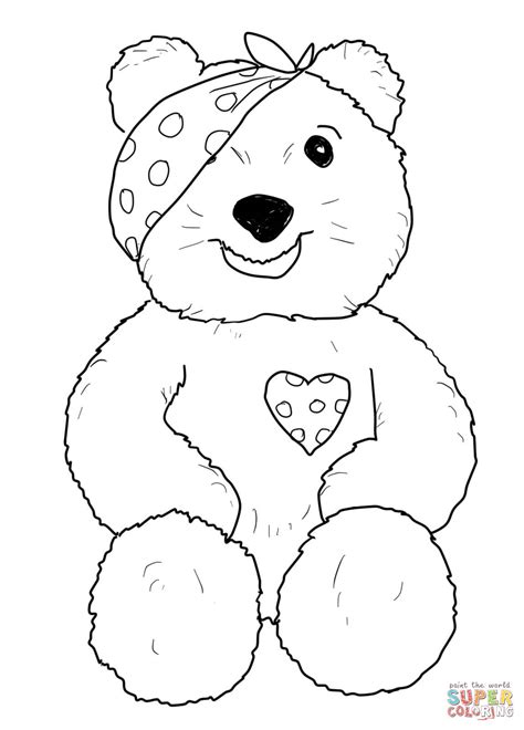 gambar teddy bandage colouring page pudsey bear children bbc coloring