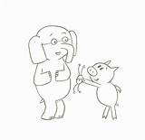 Coloring Piggie Pages Gerald Comments Elephant Coloringhome sketch template
