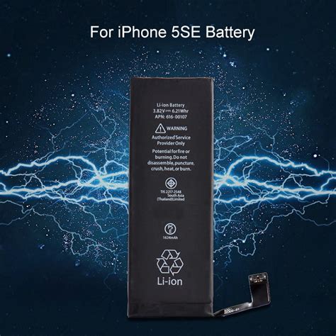 internel  mah replacement li ion battery  iphone se black built  lithium battery