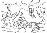 Christmas Coloring Landscape House Pages Printable Categories Kids Adult Holidays Coloringonly sketch template