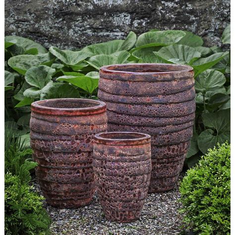 indoor outdoor art pottery planters red kinsey garden decor