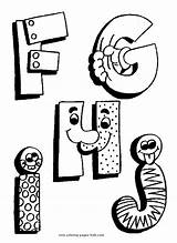 Alphabet Funny Coloring Pages Kids Printable Color Letters Letter Board Educational Choose sketch template
