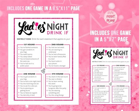 drink  game ladies night games girls night  fun etsy