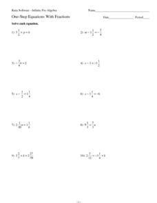 step equations  fractions worksheet    grade