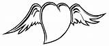 Coloring Wings Pages Hearts Heart Comments Related Coloringhome sketch template