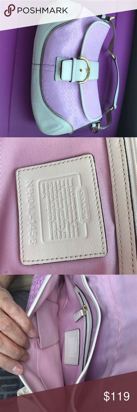 authentic coach lilac purse purses coach white leather