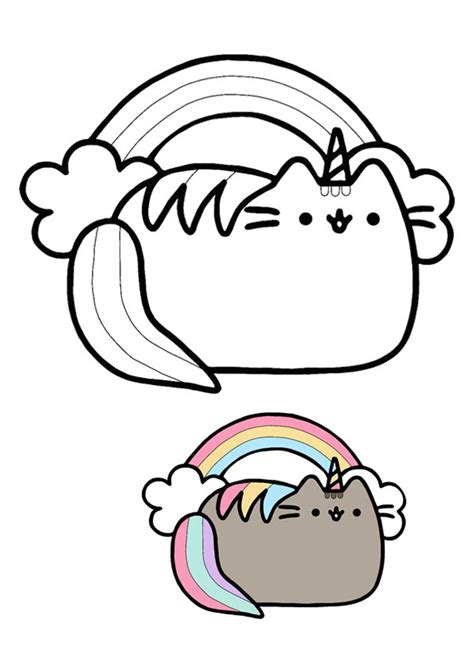 pusheen coloring pages unicorn coloring page blog