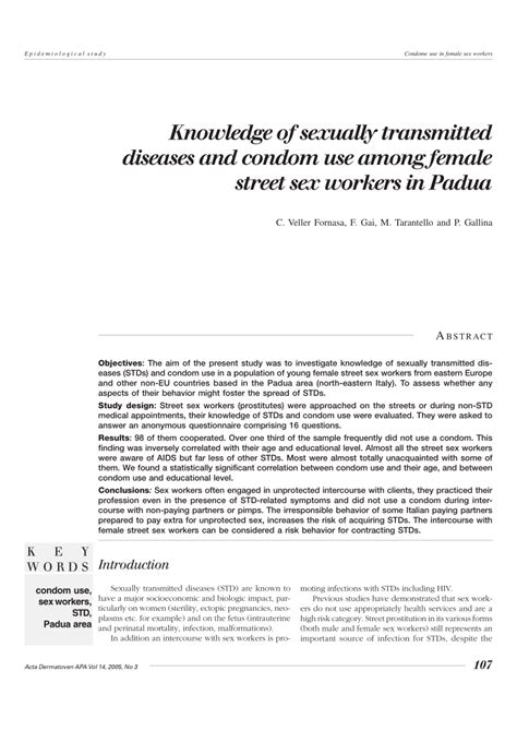 Pdf Knowledge Of Sexually Transmitted Diseases And