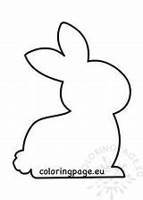 Rabbit Silhouette Easter Template Coloring Vector Cute Print Printable Sitting sketch template