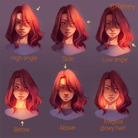 relseiy digital art tutorial shadow drawing how to draw hair