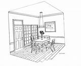 Drawing Perspective Point Interior Drawings Draw Furniture Sketch Bedroom Basic Coloring Singapore Rooms sketch template