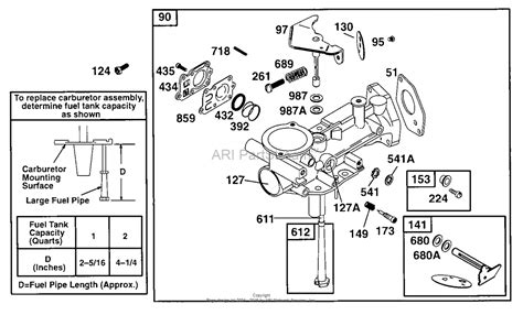 briggs  stratton    parts diagram  carburetor assembly