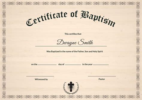 baptism certificate printable