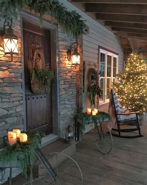 pin  bernice  rustic christmas cottage outdoor decor primitive christmas