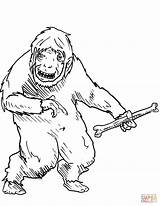 Yeti Bigfoot Kolorowanka Drukuj sketch template