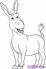 Donkey Shrek Coloring Pages Drawing Draw Cartoon Step Kids Characters Disney Burro Drawings Colouring Printable Cartoons Donkeys Tail Dragoart Game sketch template