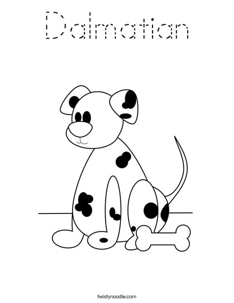 dalmatian coloring page tracing twisty noodle