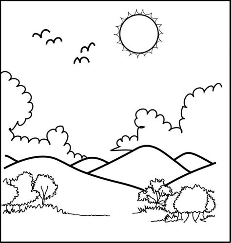 wonderful mountain scenery coloring pages  children coloring pages