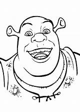 Shrek Coloring Smiling Color sketch template