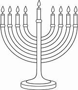 Menorah Hanukkah Outline Clipart Candle Drawing Clip Menora Holder Jewish Border Coloring Getdrawings Candles Line Transparent Find sketch template